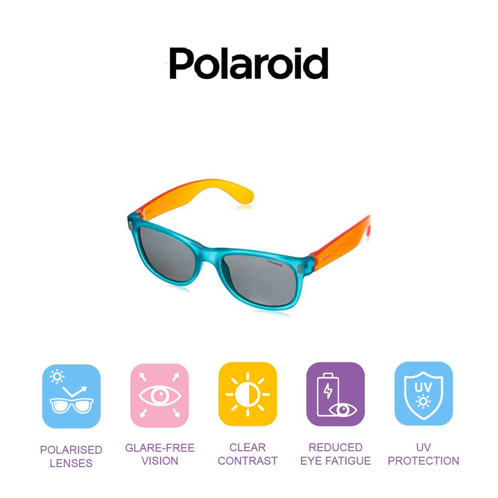 Polaroid P0115/S Kids' Rectangular Sunglasses - UV Protection Sunglasses for Boys & Girls - Perfect for Outdoor Play, Beach, and Summer Activities