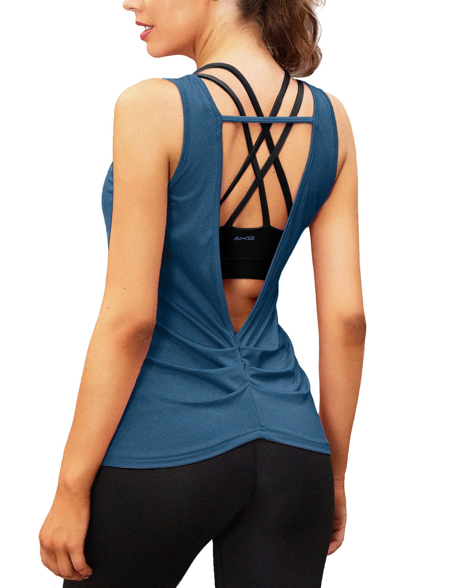 COOrun Women's Open Back Strappy Workout Tank Tops - Breathable Athletic Yoga Shirts for Gym & Fitness | Perfect for Running, Yoga, and High-Intensity Training
