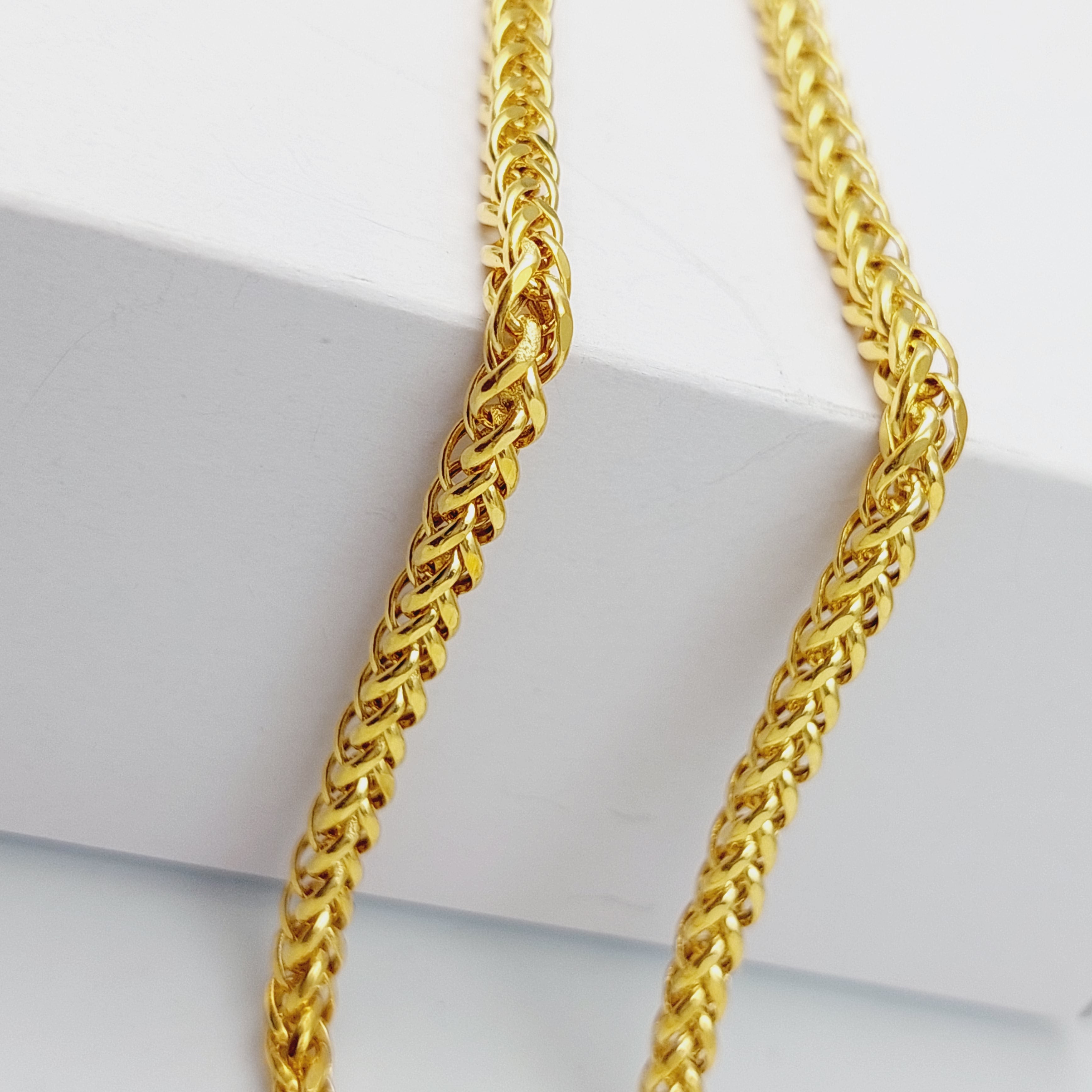 5mm Franco Chain Necklace 60cm - Elegant Gold or Silver Cuban Link Chain for Men & Women | Perfect for Layering, Gifting & Everyday Wear