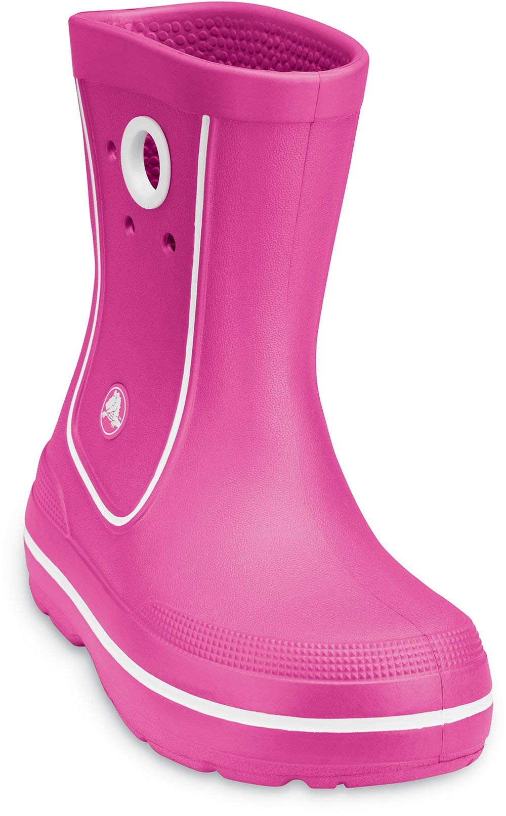 Crocs Crocband Jaunt Kids Clogs - Fuchsia Pink Lightweight Comfortable Shoes for Toddler & Little Kid Size 12-13 M US - Perfect for Playtime, Beach & Outdoor Activities