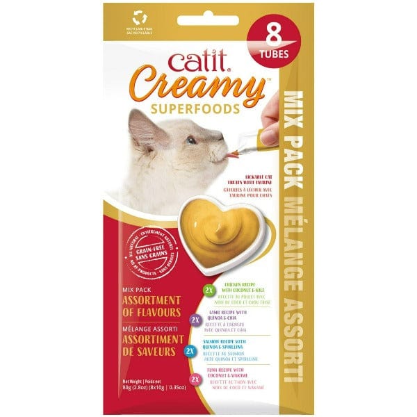 Catit Creamy Superfood Assorted Multipack Cat Treats - Healthy & Delicious Snacks for Cats - Perfect for Training, Rewards & Bonding with Your Feline