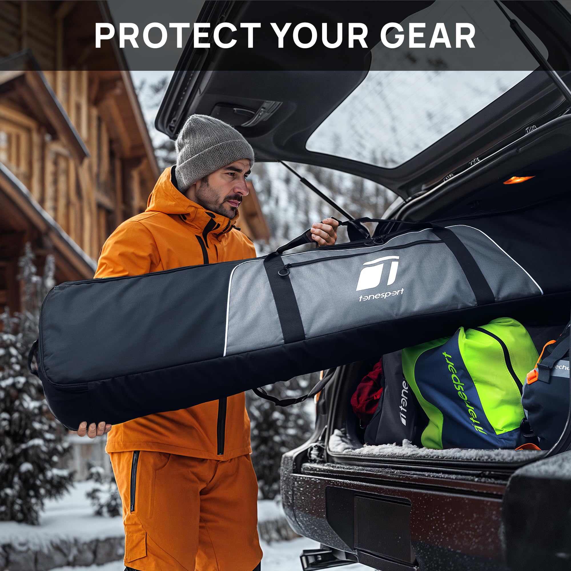 **Padded Waterproof Snowboard Travel Bag for Airplanes - Up to 165cm Snowboards - Durable & Protective for Flying, Storage & Transport**    *Perfect for air travel, mountain trips, and secure snowboard storage.*