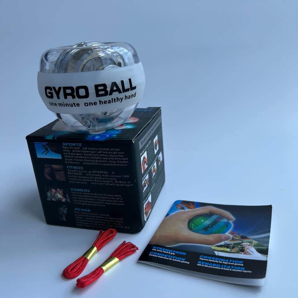 Power Wrist Ball Gyro Hand Grip Strengthener - Wrist & Forearm Exerciser for Strength Training, Rehabilitation & Carpal Tunnel Relief - Perfect for Athletes, Office Workers & Gamers