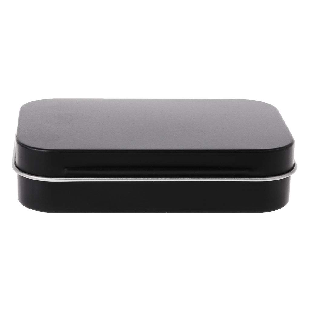 Black Flip-Top Storage Tin Box - Small Jewelry Organizer for Coins, Keys & Candy | Sealed Container for Home, Office & Travel Organization