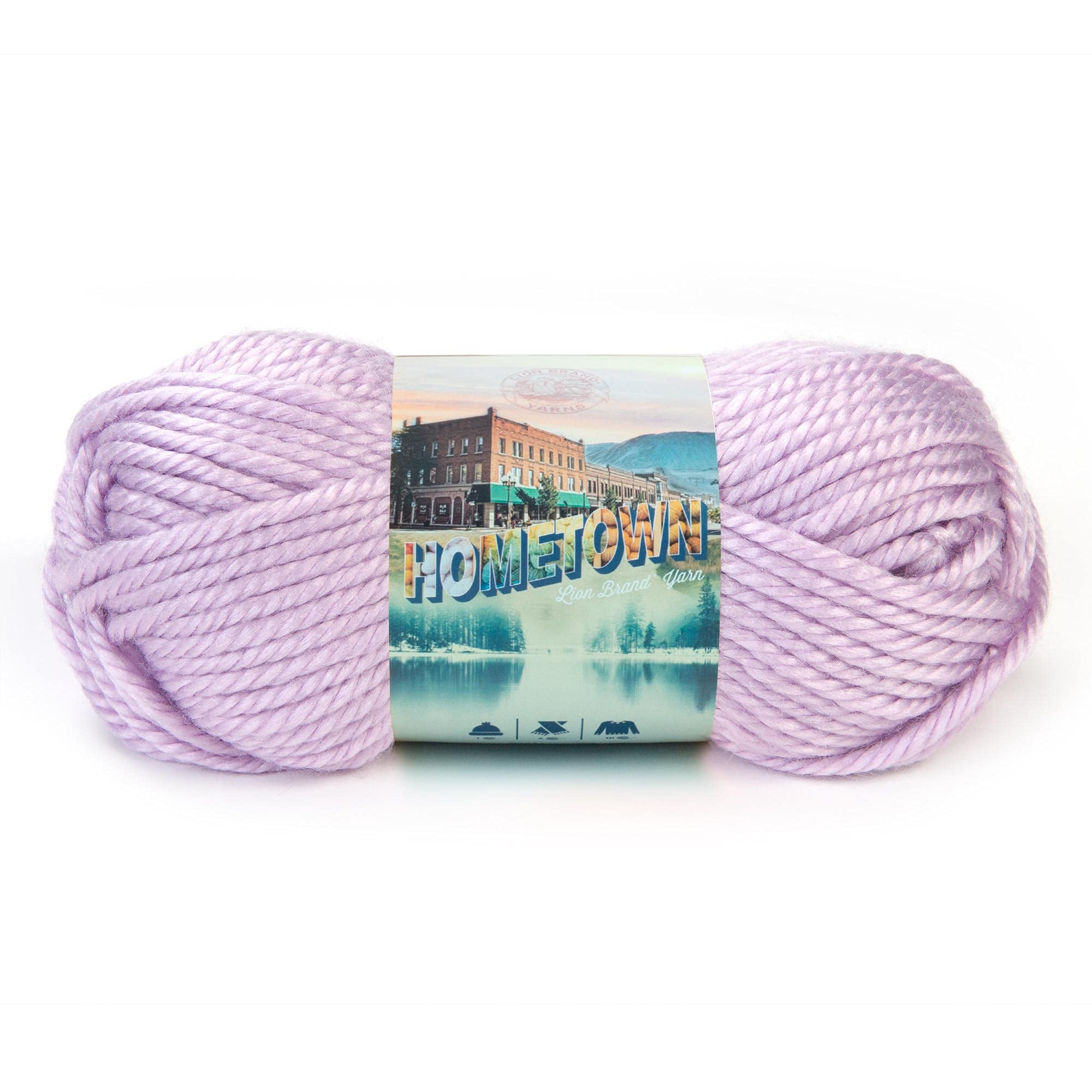 Lion Brand Yarn Hometown Super Bulky Yarn for Knitting & Crocheting - 1 Pack (Joliet Iris) - Perfect for Blankets, Scarves & Winter Crafts