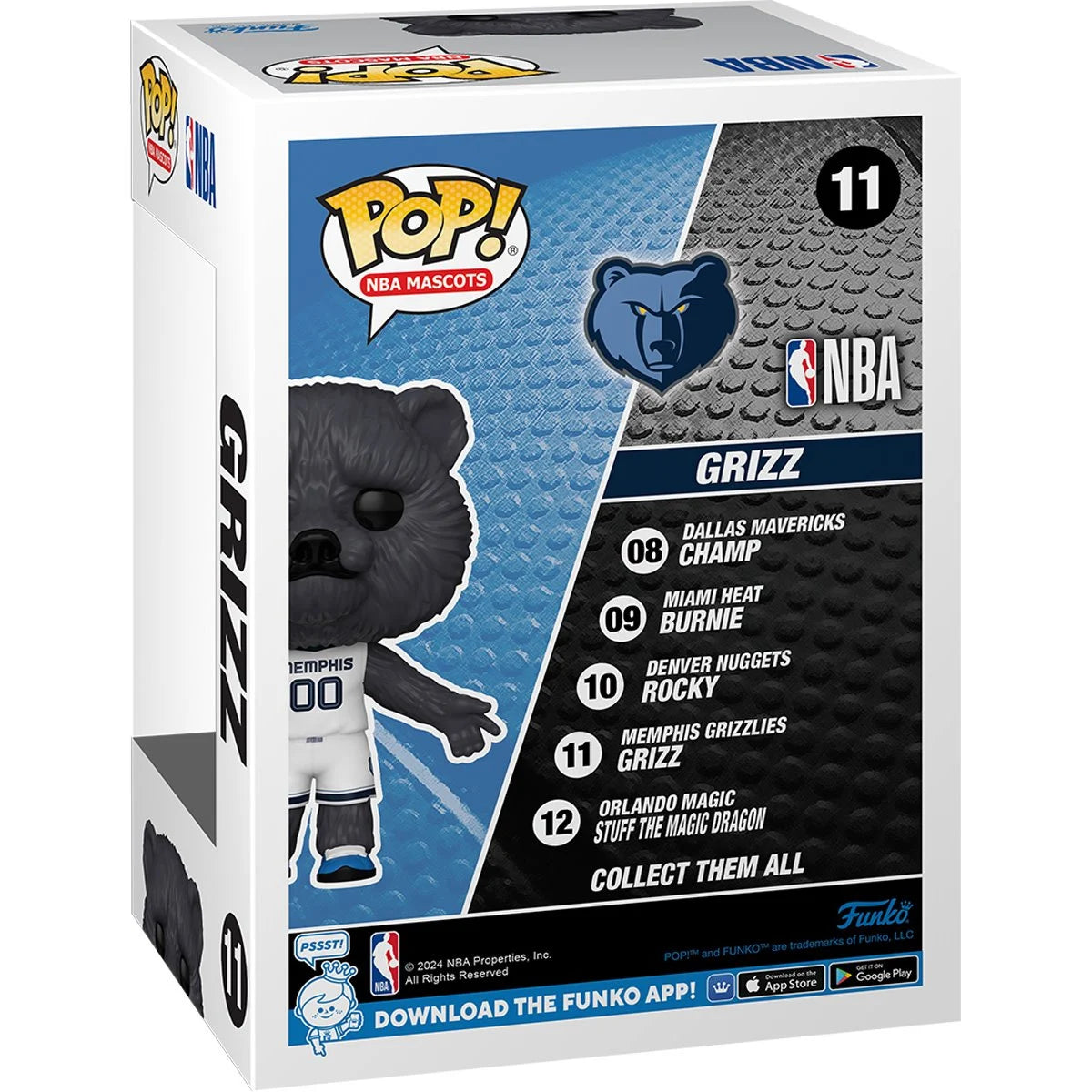Official NBA Memphis Grizzlies Mascot Plush Toy - Cute Grizz Bear Stuffed Animal for Basketball Fans & Collectors - Perfect for Game Day Decor, Birthday Gifts & Sports Memorabilia