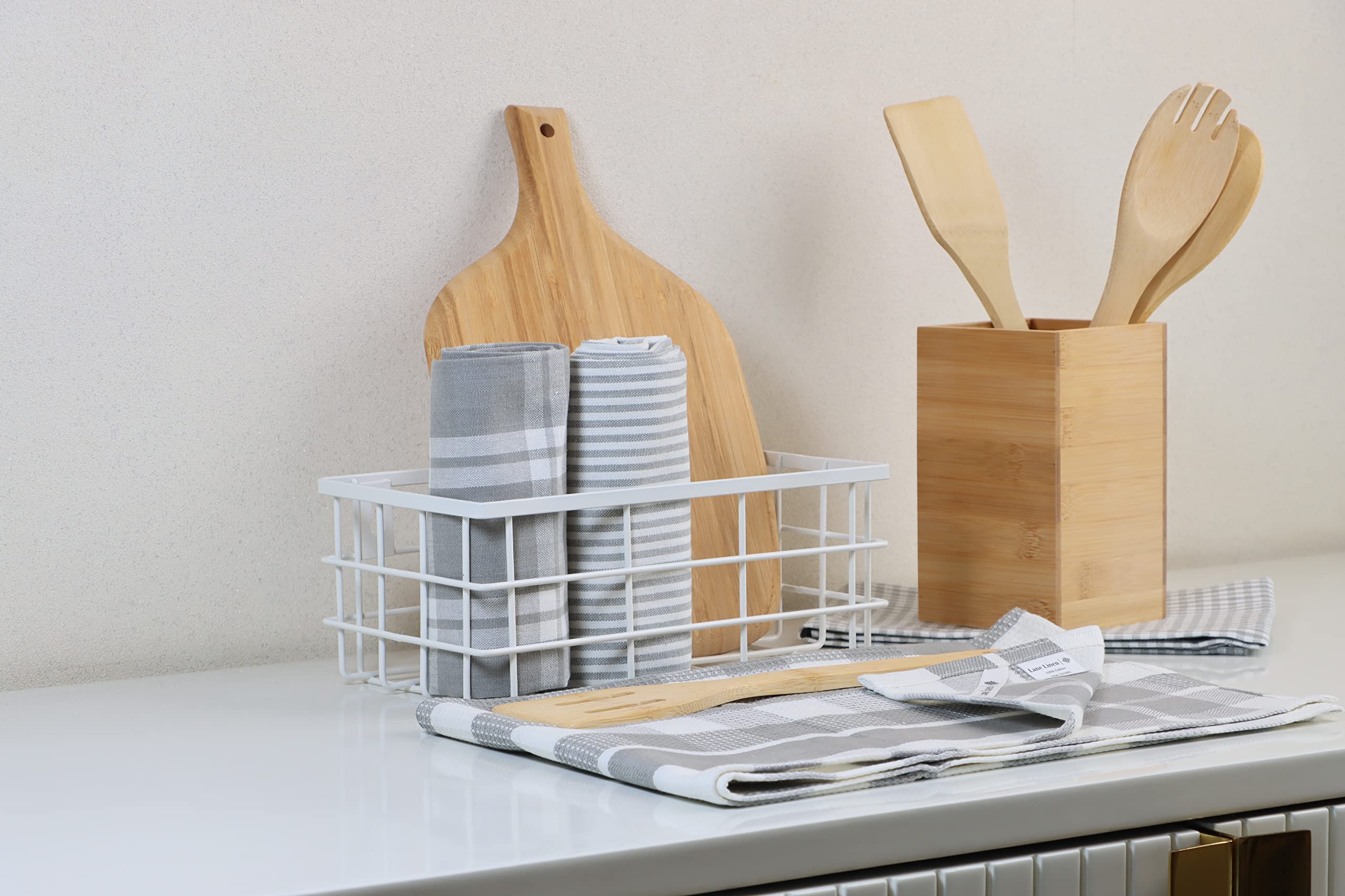 LANE LINEN 4-Pack Premium Cotton Kitchen Towels Set - 18