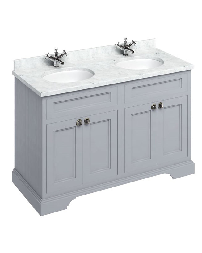 Burlington Double Bathroom Vanity 130 cm Gray Door - Modern Storage for Bathroom Organization & Decor