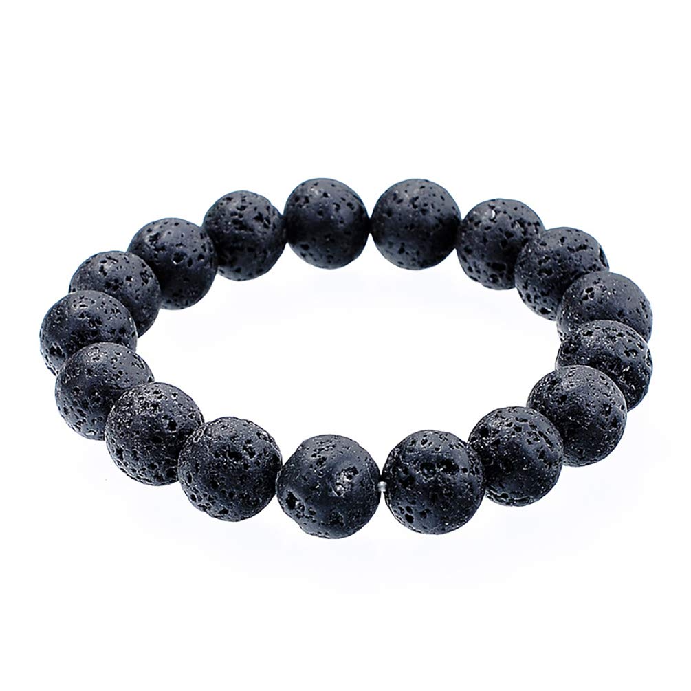Natural Lava Rock Beads Bracelet - Essential Oil Diffuser & Aromatherapy Jewelry for Women & Men | Chakra Balancing, Stress Relief, Meditation & Yoga Accessory