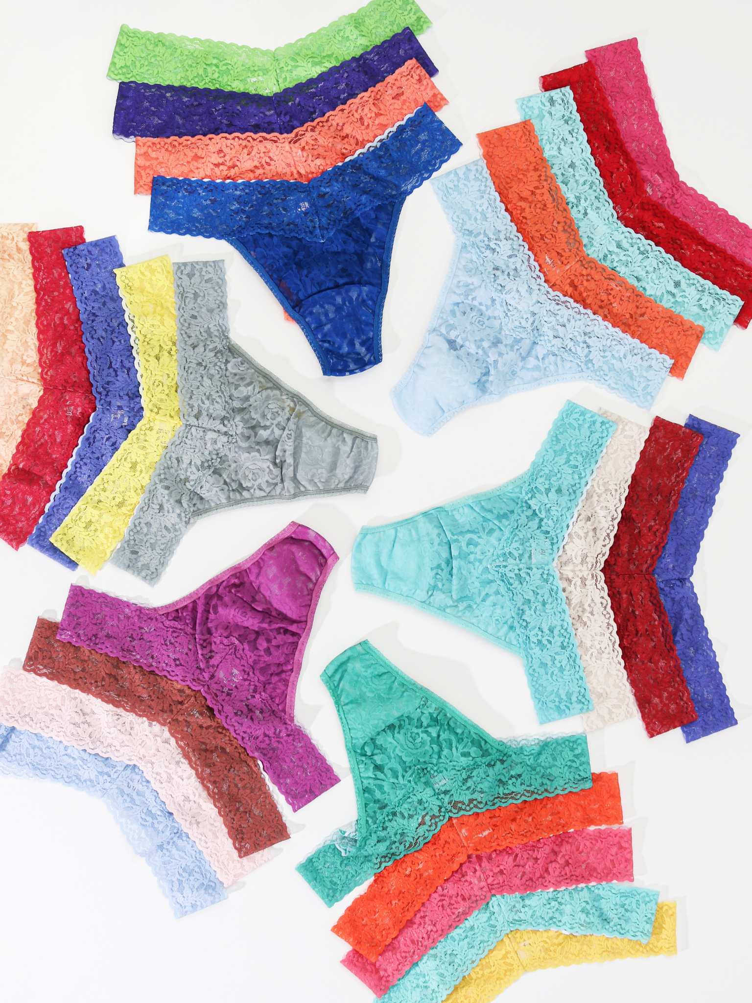 Hanky Panky x Pantone 27-Pack Women's Underwear Set - Comfortable Lace Thongs for Everyday Wear, Date Night & Special Occasions