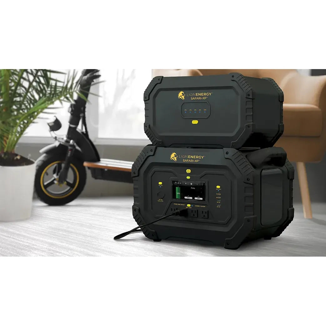 Lion Energy Safari 3000W 1612Wh Portable Power Station with Solar Generator Kit - Perfect for Camping, RV Trips, and Emergency Backup Power