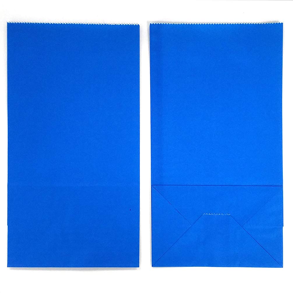 Royal Blue Small Paper Bags 100 Pack - 4.7x2.4x8.7 Inch Party Favor Bags, Goodie Bags & Lunch Bags for Birthday Parties, Baby Showers, Wedding Favors & School Events
