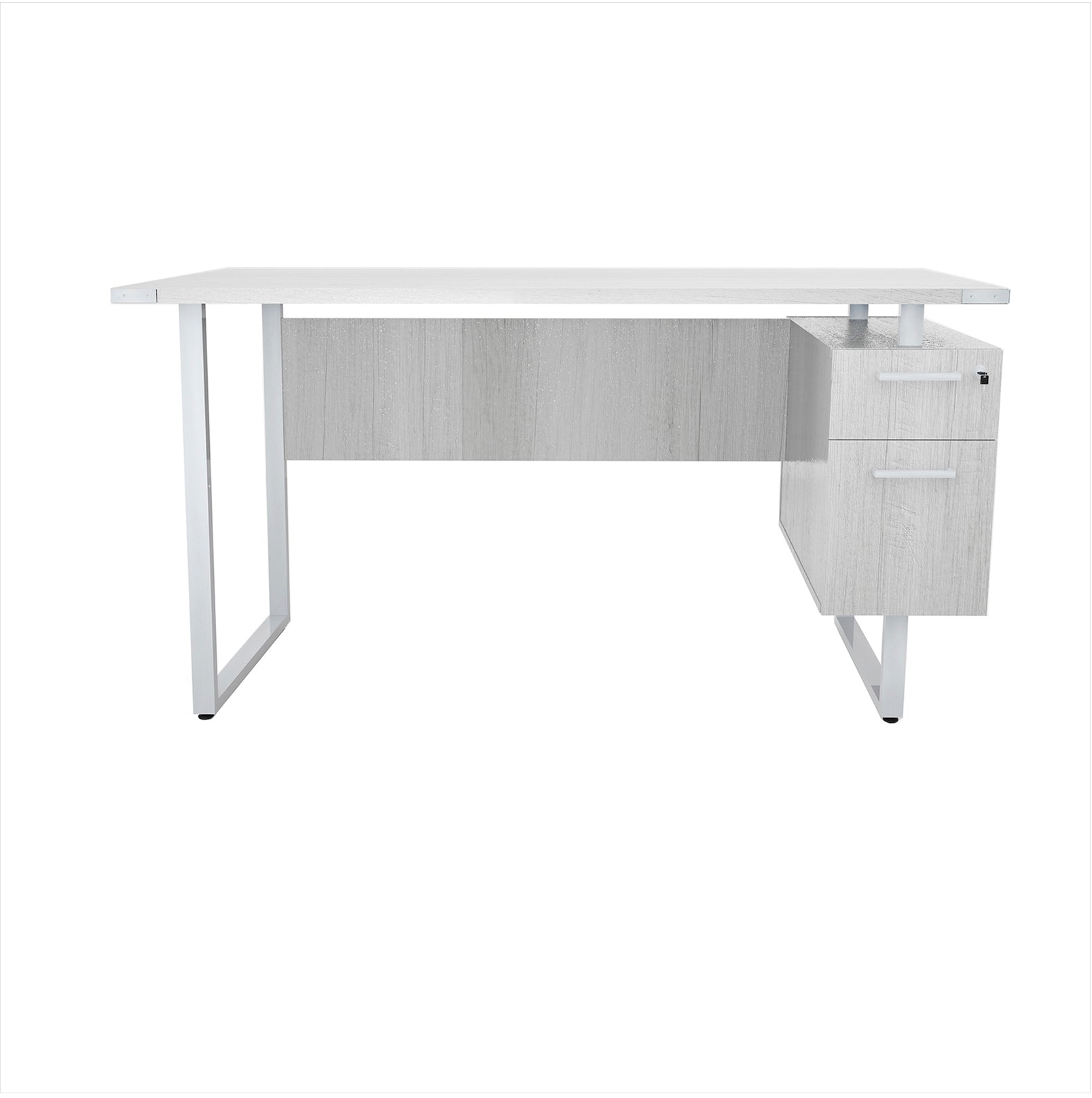 Safco Mirella SOHO Desk with Built-In Pedestal [5513] - Modern Home Office Desk with Storage for Small Spaces, Perfect for Remote Work & Study