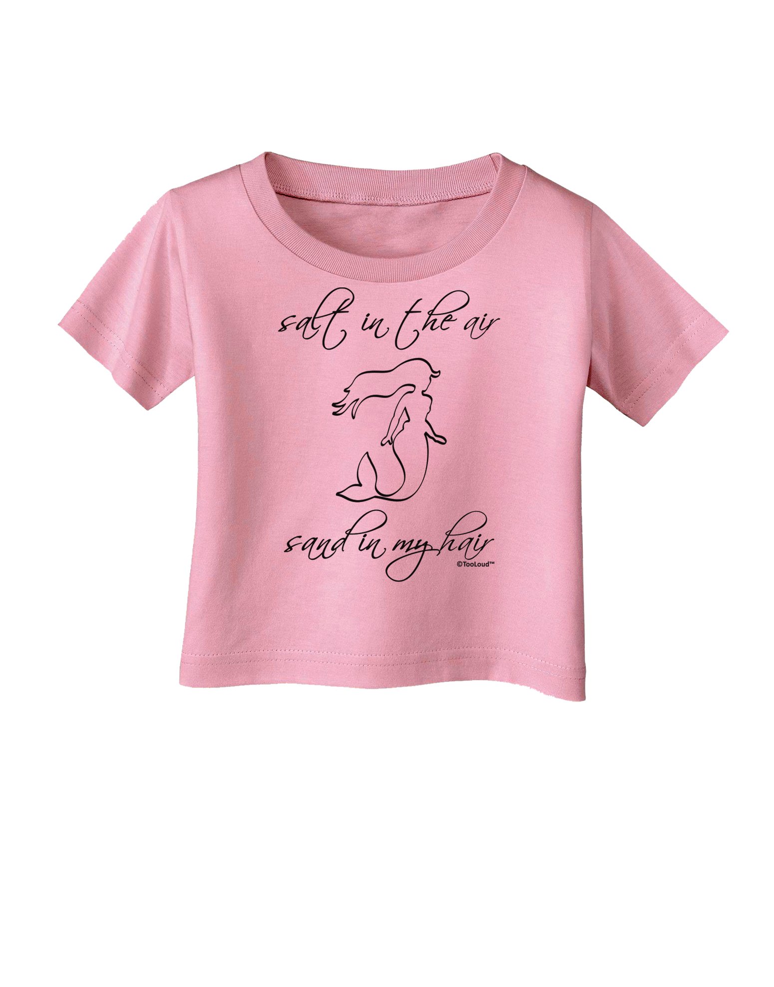 TOOLOUD 'Salt in The Air Sand in My Hair' Mermaid Print Baby T-Shirt - Cute Beach Outfit for Infants & Toddlers