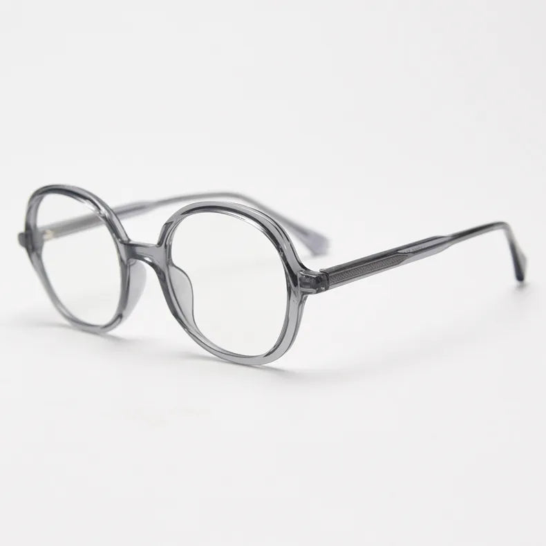 CCspace Unisex Full Rim Large Round TR90 Titanium Eyeglasses Frame 56945 - Lightweight & Durable Glasses for Work, Reading & Fashion
