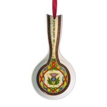 Scottish Thistle Ceramic Spoon Rest - Handcrafted Kitchen Utensil Holder for Cooking, Serving & Dining Decor - Perfect for Stovetop, Countertop & Table Setting