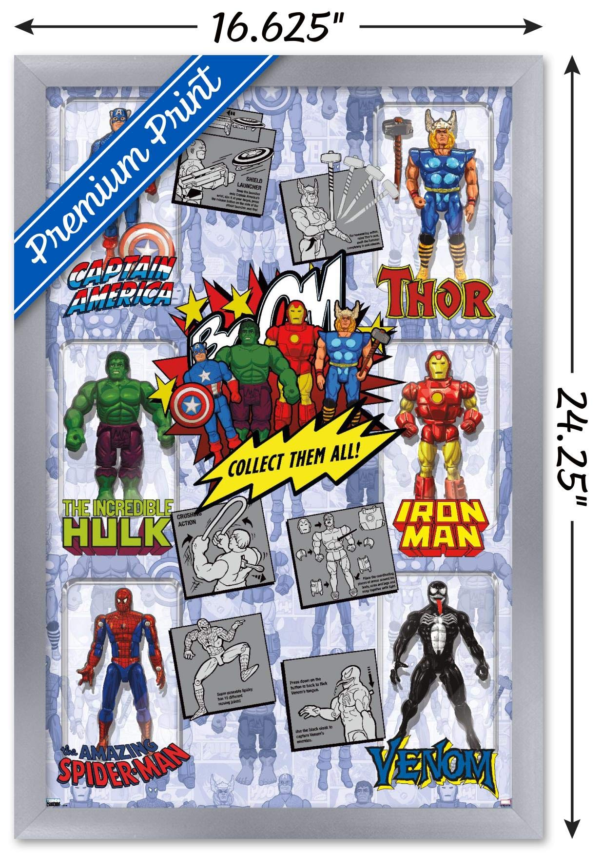 Marvel Comics Action Figures Wall Poster - 14.725