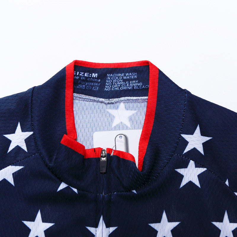 USA Flag Cycling Jersey - Breathable Summer Bike Shirt for Men & Women - Perfect for Road Biking, Mountain Cycling & Outdoor Sports