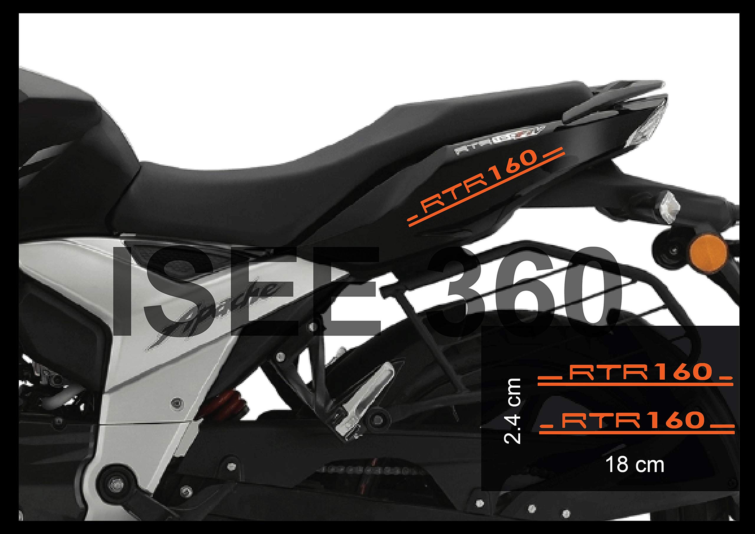 ISEE 360® TVS Apache RTR 160 Sports Line 4V Sticker Kit - Original Vinyl Decal Bike Graphics for Exterior Accessories (Orange, 18x2.4cm) - Perfect for Motorcycle Customization & Racing Enthusiasts