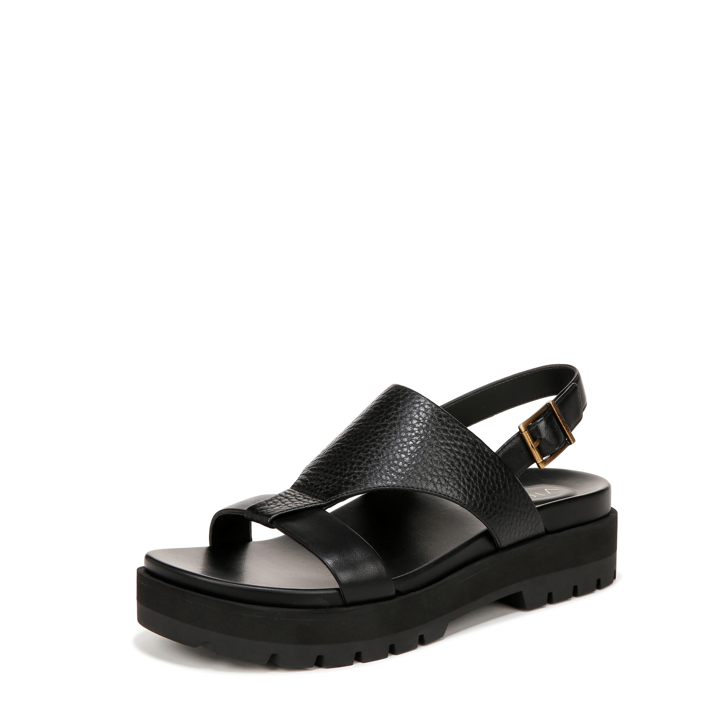 Vionic Women's Alondra Lug Ankle Strap Heeled Sandals - Comfortable Orthopedic Support for Walking, Work & Dressy Occasions