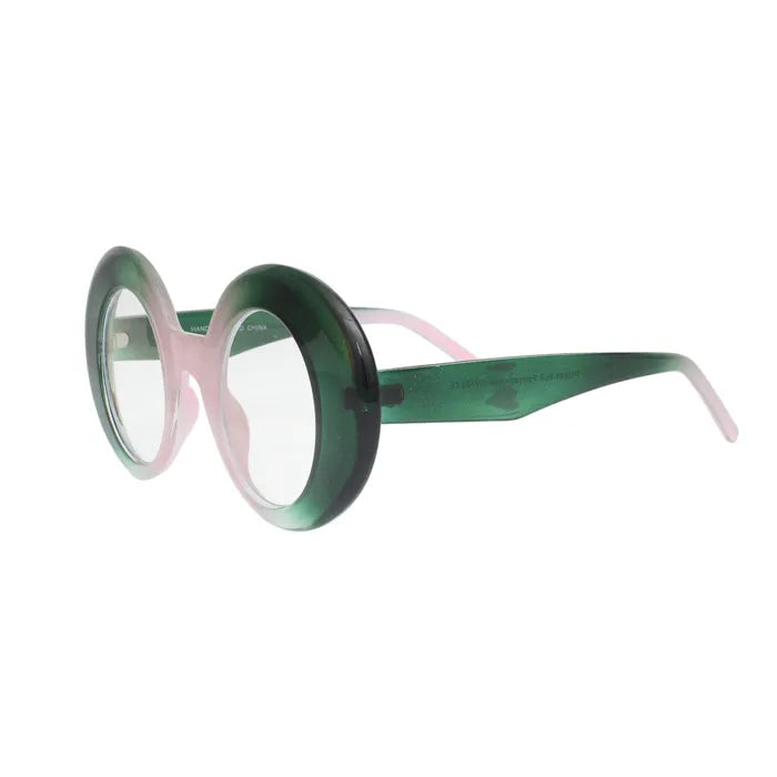 Vintage Round Blue Light Blocking Glasses - Pink & Green Anti Eyestrain Computer Glasses for Women & Men - Perfect for Office, Gaming & Screen Time