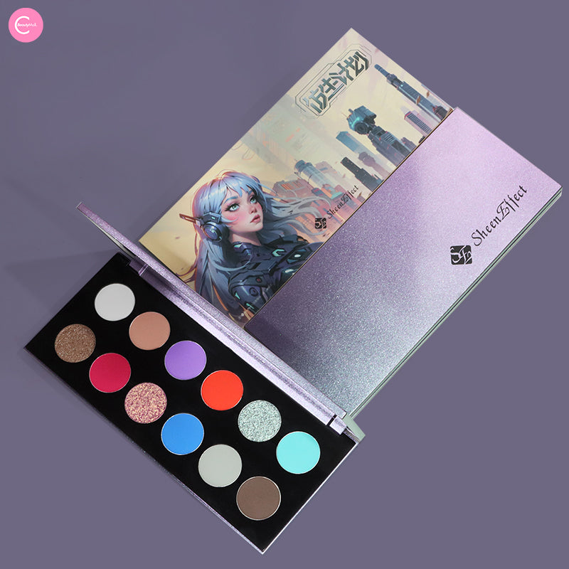 SheenEffect Chameleon 12-Color Eyeshadow Palette - Long Lasting, Highly Pigmented Makeup Kit for Day & Night Looks - Perfect for Parties, Date Nights & Special Occasions