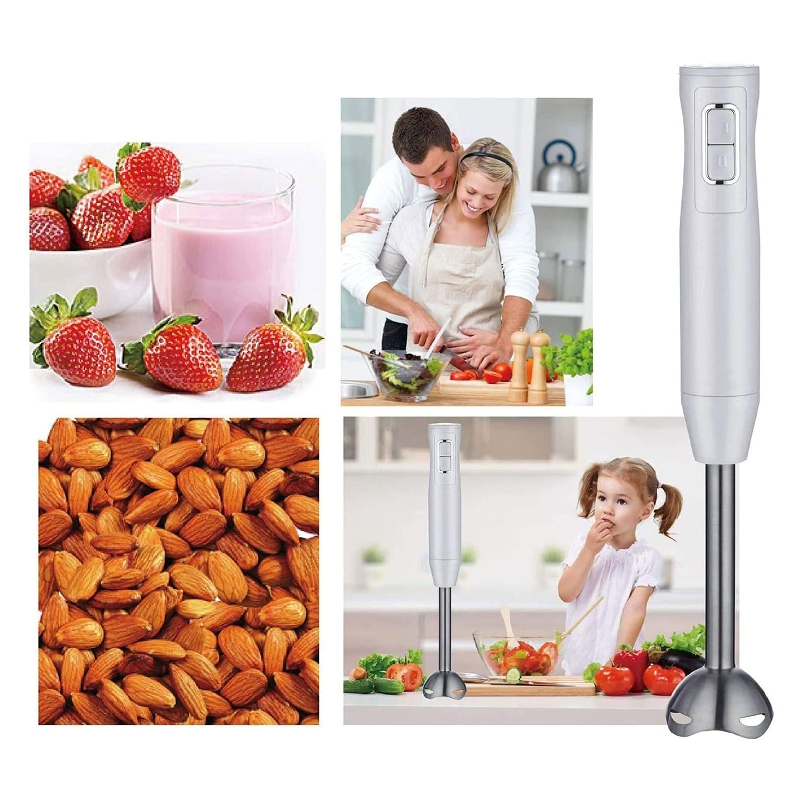Powerful 250W Immersion Hand Blender with Titanium Steel Blades - Multi-Purpose Stick Blender for Smoothies, Whisking, Chopping, Soup, Juicing & Ice Crushing - Perfect for Kitchens, Restaurants & Smoothie Bars