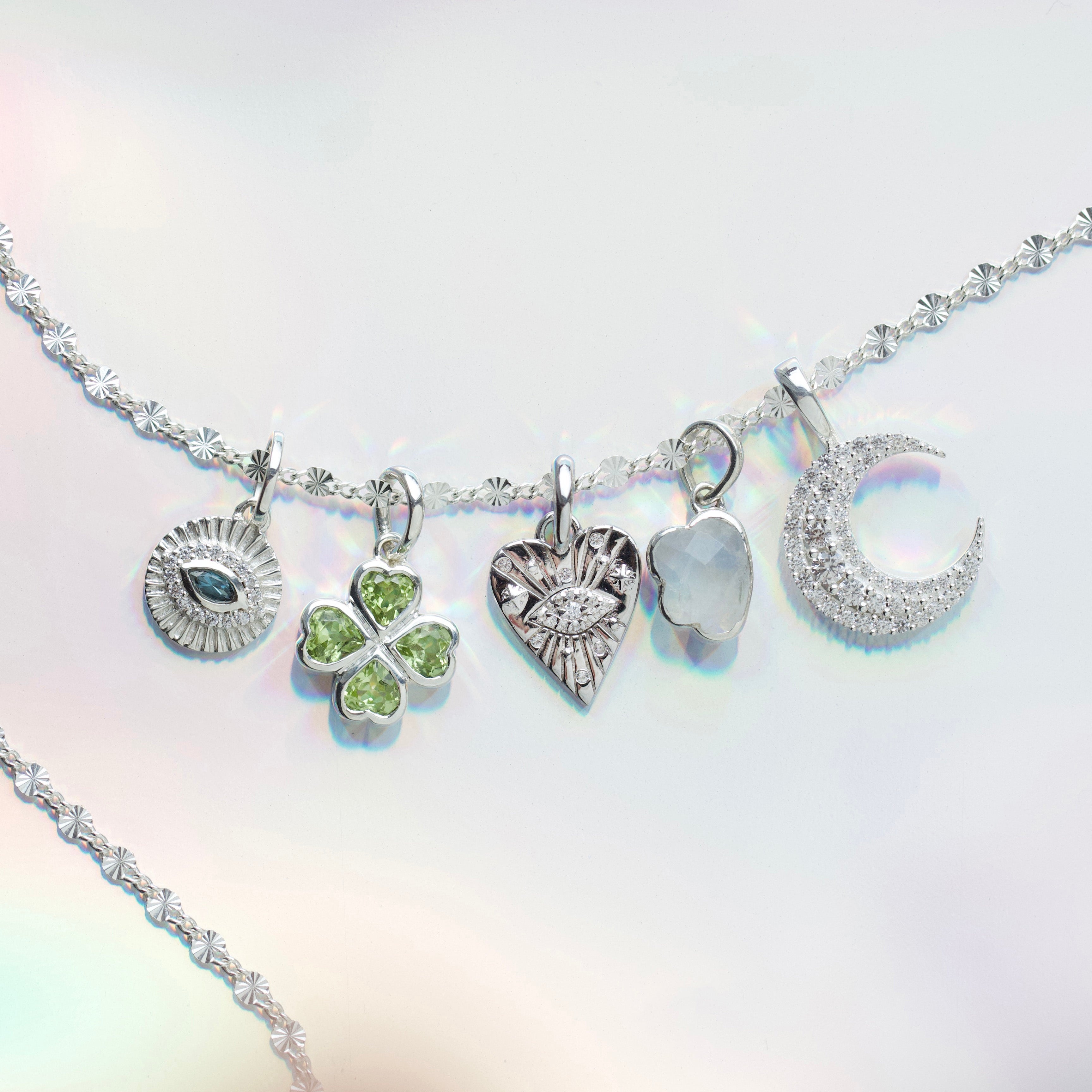 Louise Thompson Lucky Every Cloud Charm Necklace - Sterling Silver Pendant for Women - Perfect for Everyday Wear, Gifts & Special Occasions