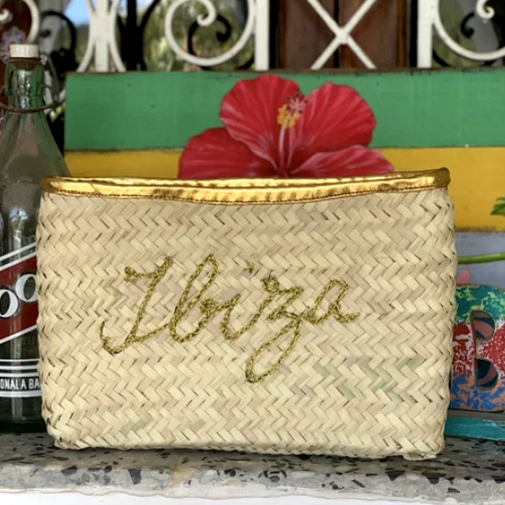 My Ibiza Gold Embroidered Clutch Purse - Elegant Evening Bag for Parties, Weddings & Special Occasions