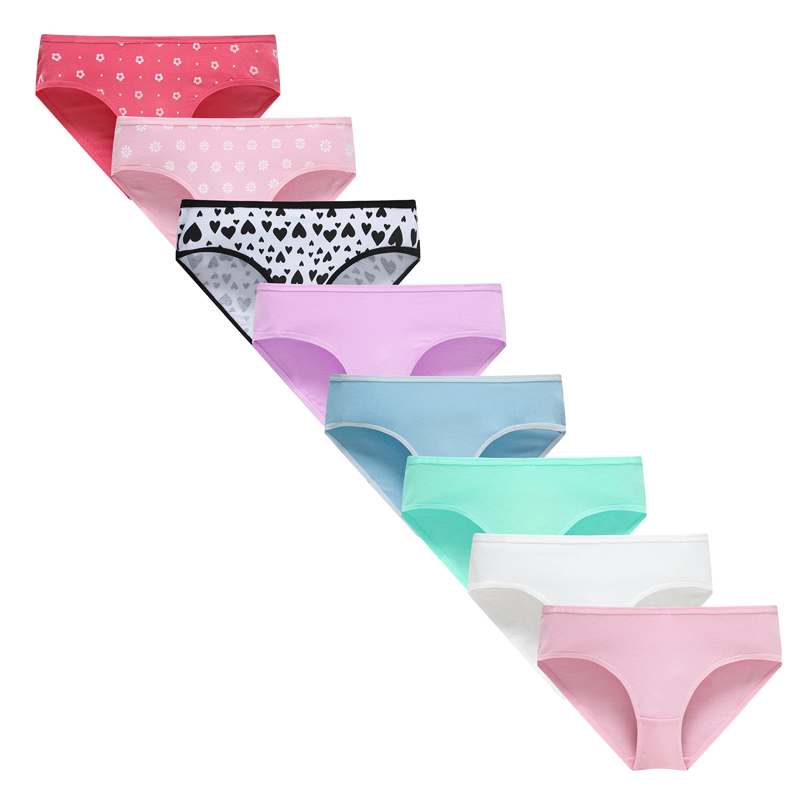 Benaive Girls Cotton Underwear Multipack - Soft Breathable Panties for Teens - Perfect for School, Sports & Everyday Comfort