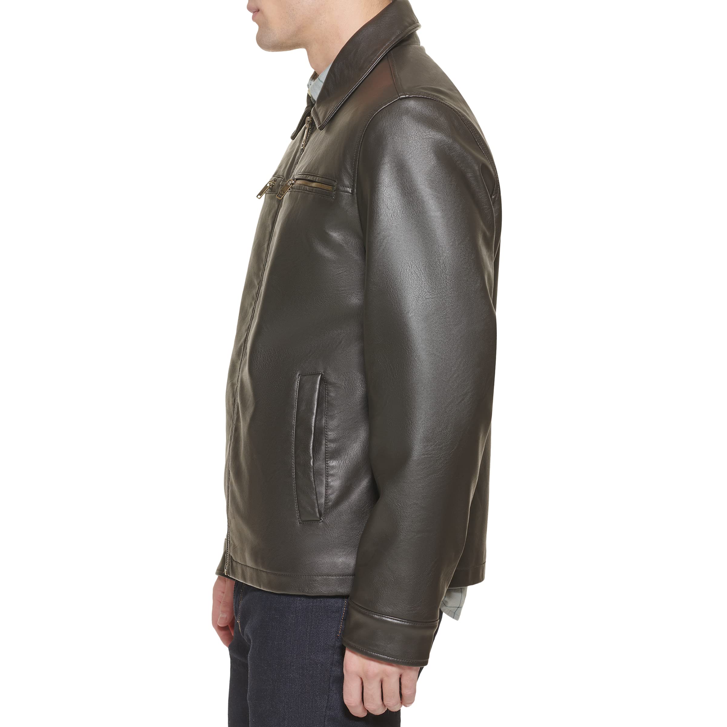 Dockers Men's James Faux Leather Jacket for Casual Wear | Regular, Big & Tall Sizes | Perfect for Outdoor Activities & Date Nights