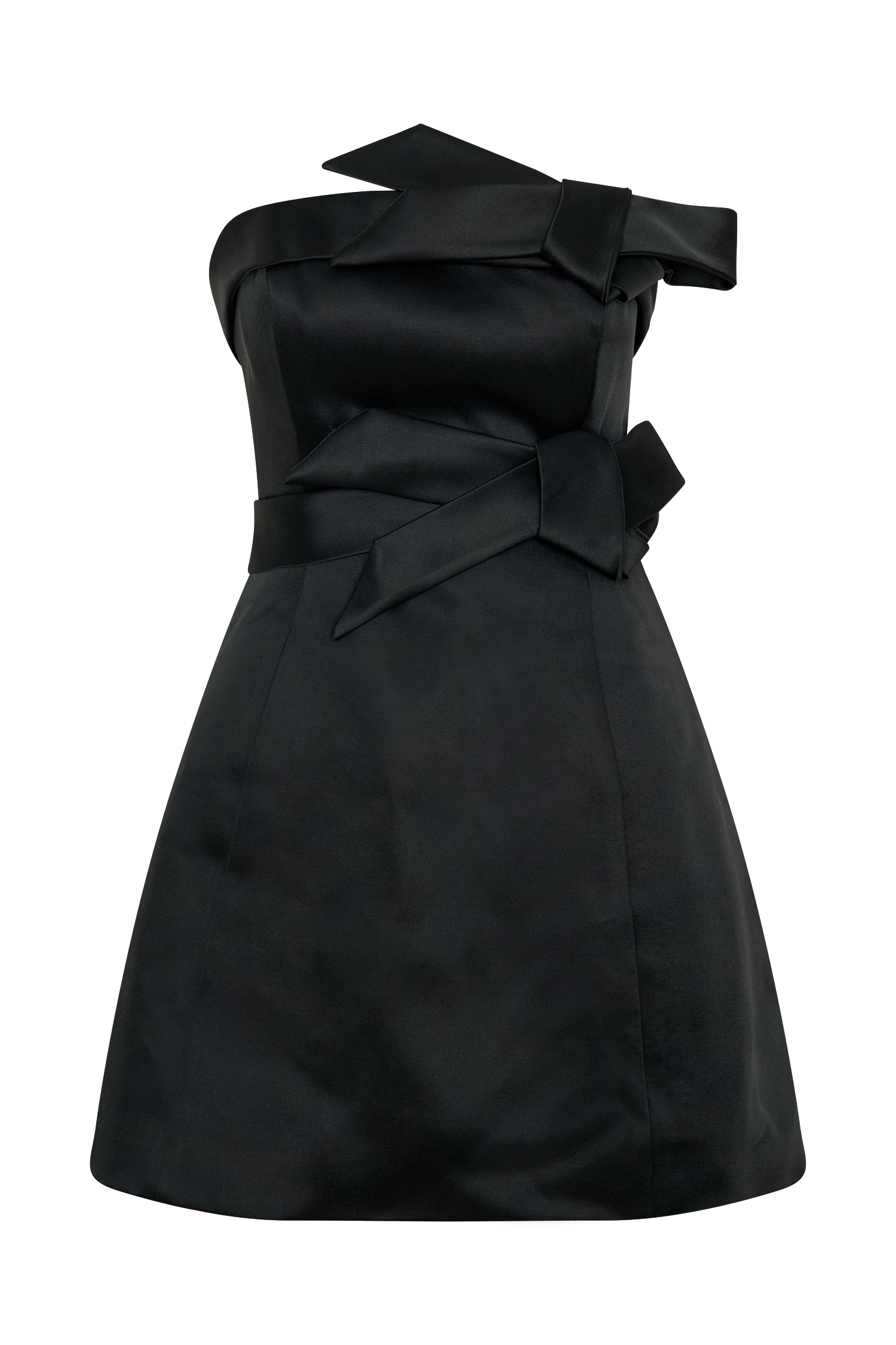 Tatiana Satin Strapless Bow Mini Dress - Elegant Black Cocktail Party Dress for Women, Perfect for Evening Events, Date Nights & Special Occasions