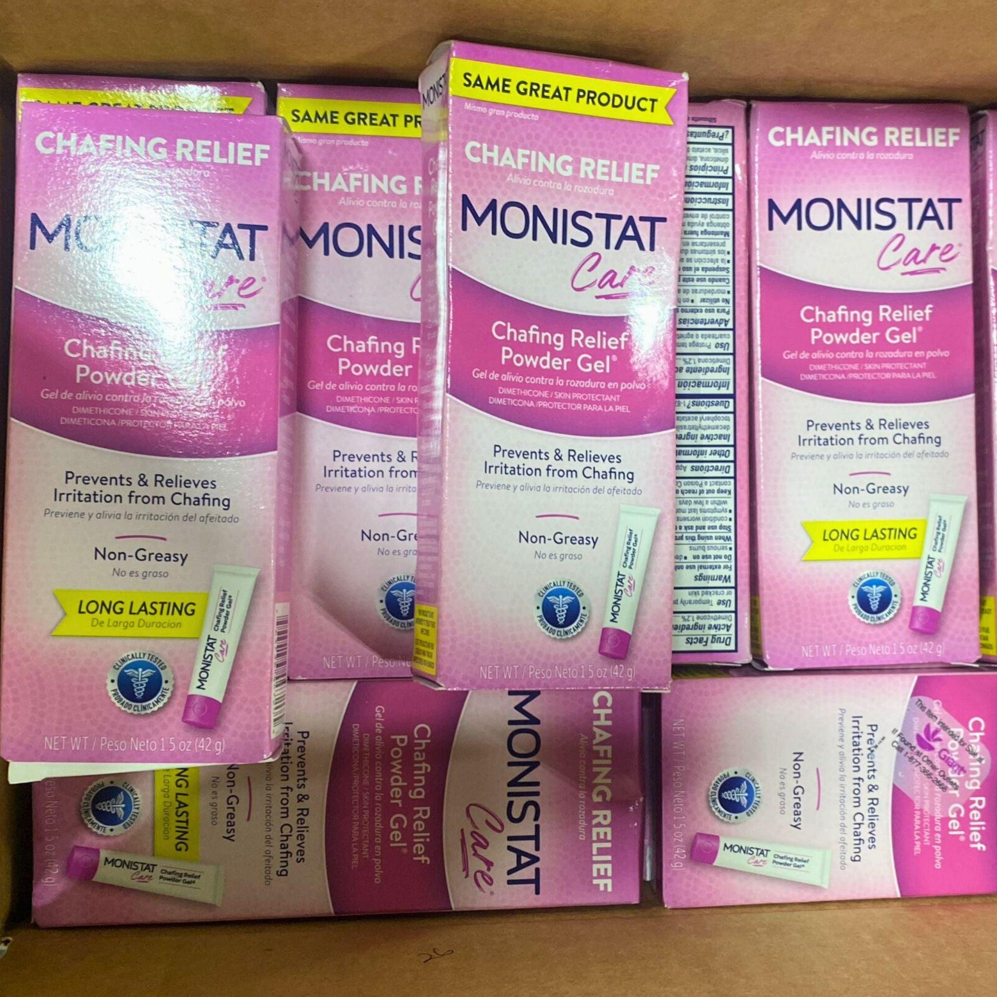 Monistat Care Chafing Relief Powder Gel - Non-Greasy Friction Defense, 1.5 oz (46-Pack) - Perfect for Thigh Chafing Prevention & Skin Irritation Relief During Sports, Travel & Daily Activities