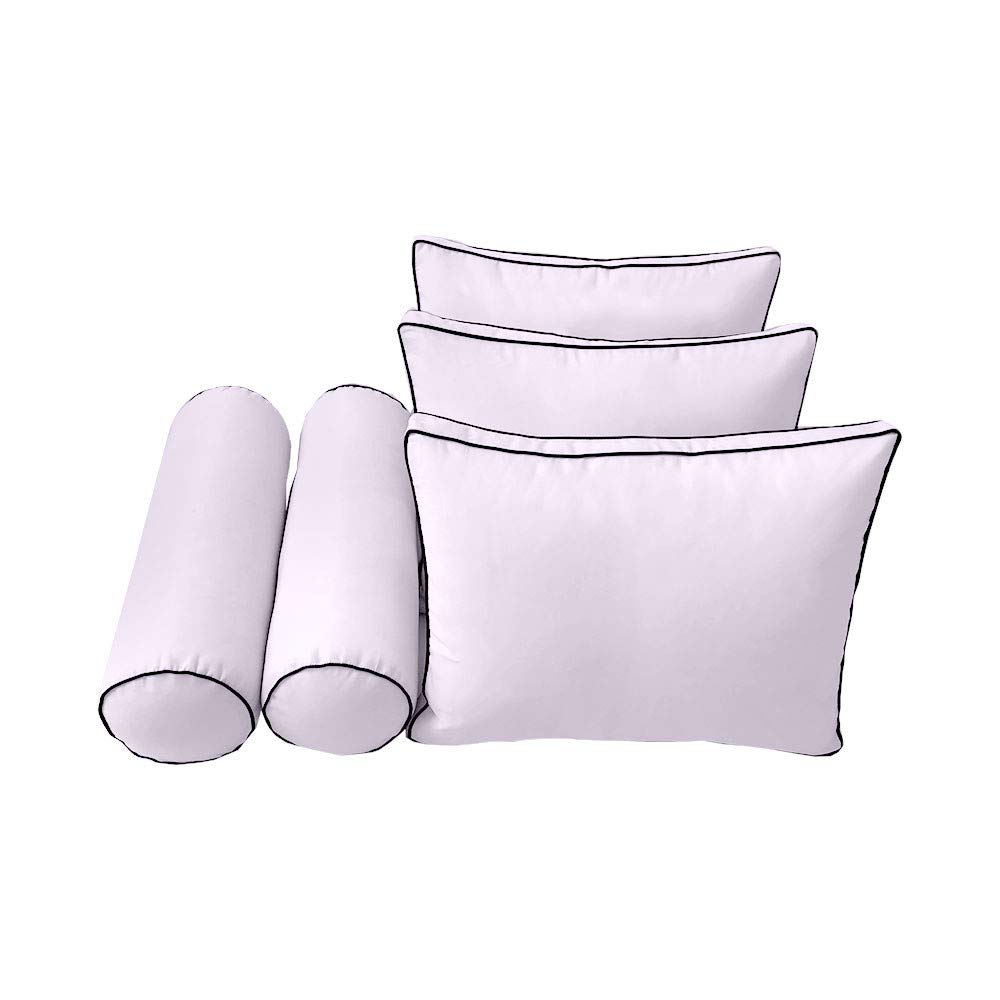 Prolinemax Twin-XL Daybed Mattress Cover with Contrast Trim - Outdoor Style 3 Fitted Sheet & Bolster Pillow | Waterproof & Durable for Patio, Sunroom, or Guest Bed Use
