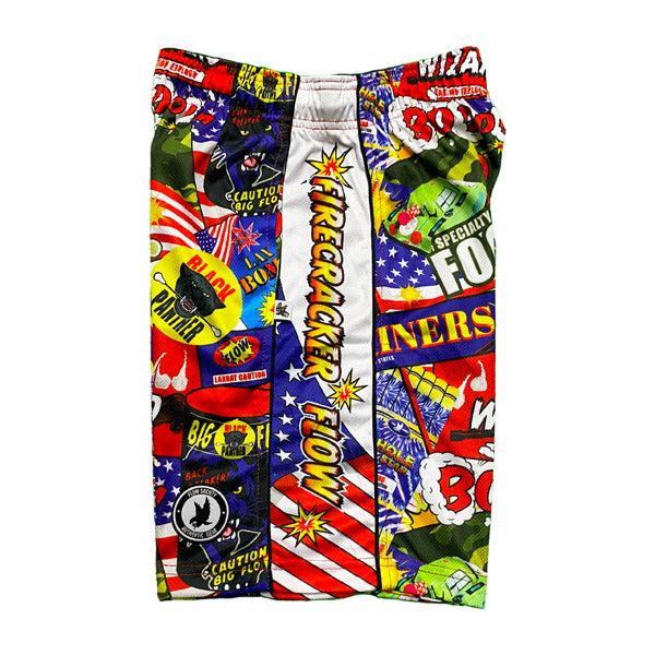 Men's Firecracker Flow Shorts - Quick-Dry Athletic Running Shorts with Pockets for Gym, Workout & Outdoor Activities