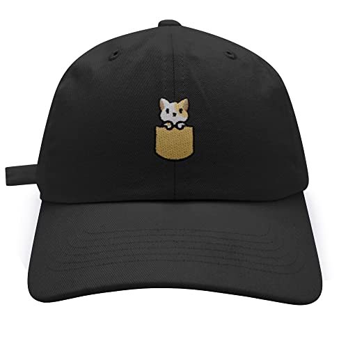 JPAK Embroidered Cat Dad Baseball Cap - Adjustable Dad Hat with Pocket - Perfect for Casual Outfits, Outdoor Activities, and Gifts for Cat Lovers