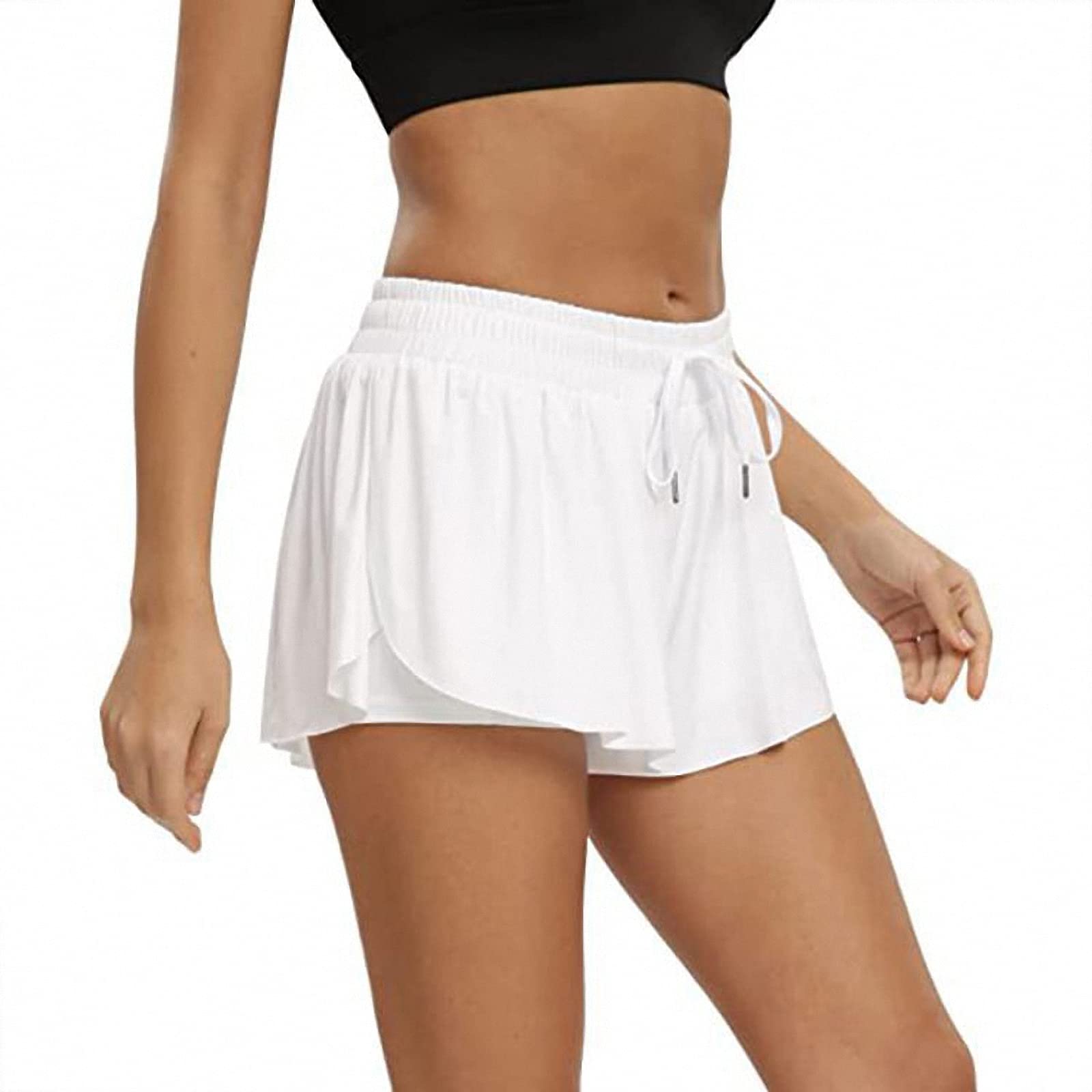 JSMAASER Women's 2-in-1 High Waisted Athletic Shorts - Flowy Biker Spandex Lounge Sweat Skirt for Gym, Yoga, Running & Casual Wear | Perfect for Workouts, Lounging & Outdoor Activities