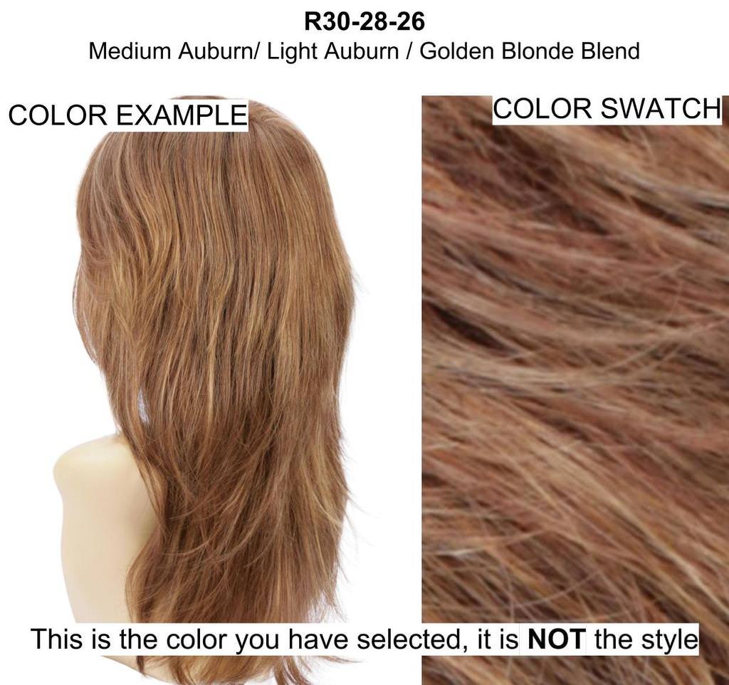 Rebecca Wig by Estetica - 5 Piece Bundle with Christy's Wigs Q&A Booklet, Travel Size Wig Shampoo, Wig Cap & Wide Tooth Comb (Color R30/28/26) | Perfect for Cosplay, Costume Parties & Everyday Wear