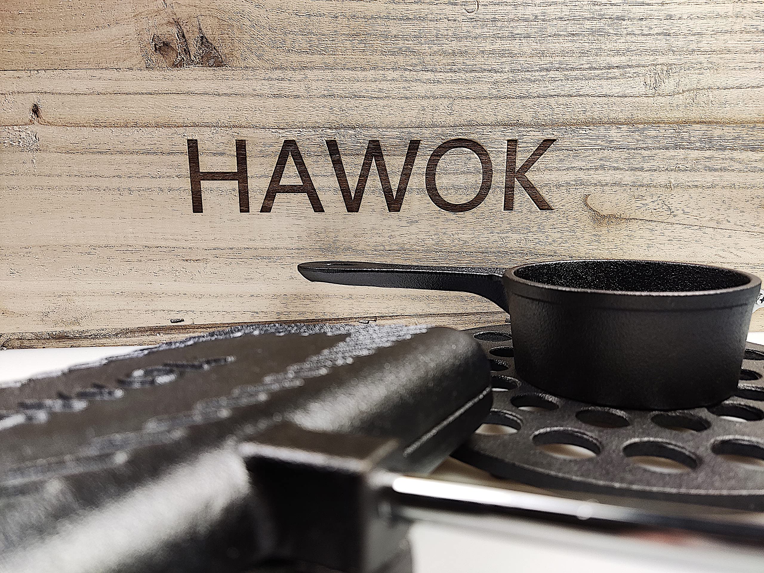 HAWOK Pre-Seasoned Cast Iron Dutch Oven Camping Cooking Set with Carrying Storage Box - Perfect for Outdoor Camping, Backpacking & RV Trips