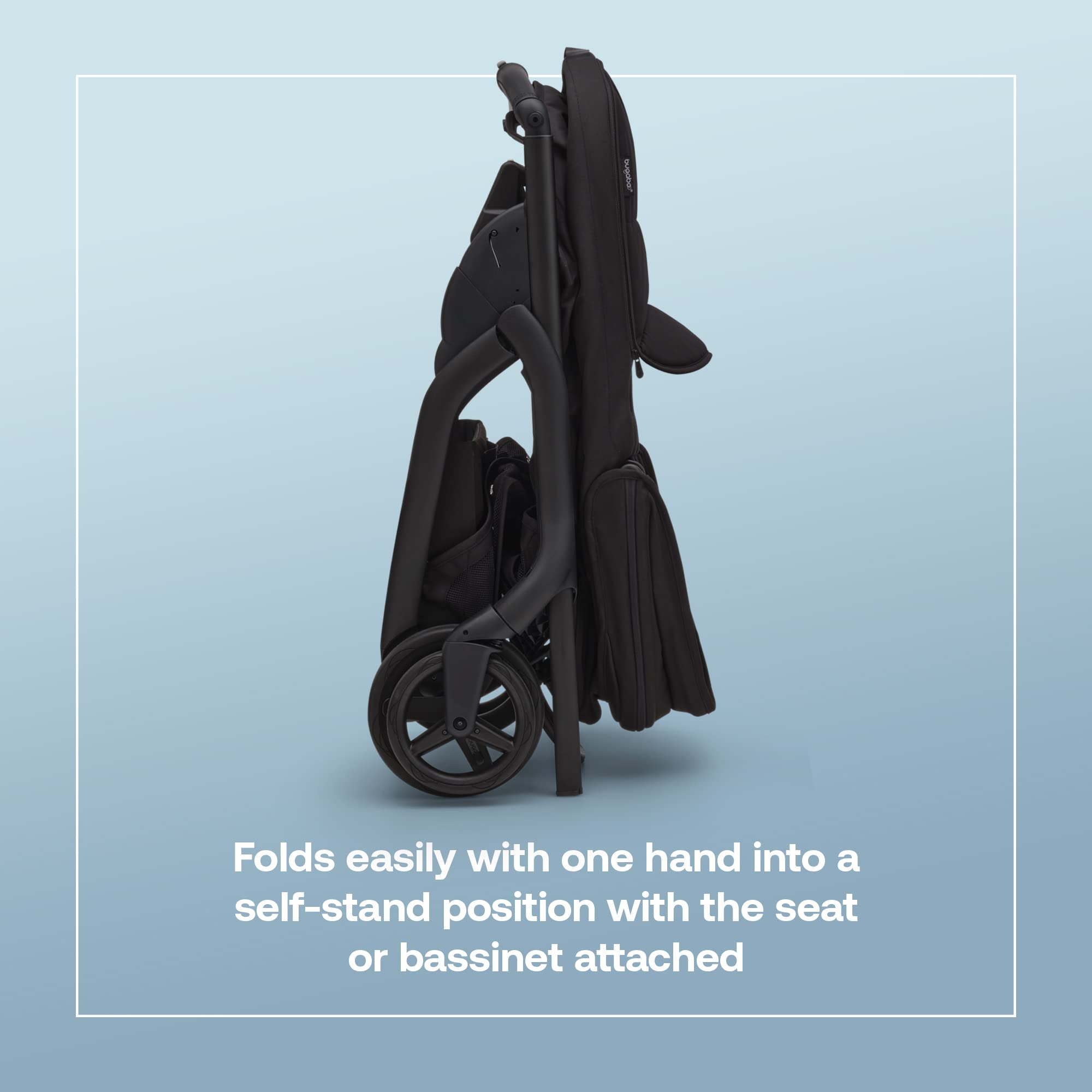 Bugaboo Dragonfly City Stroller with Full-Size Bassinet & Toddler Seat | One-Hand Fold, Full Suspension, Large Storage Basket | Black Chassis & Midnight Black Canopy | Perfect for Urban Walks, Shopping & Travel