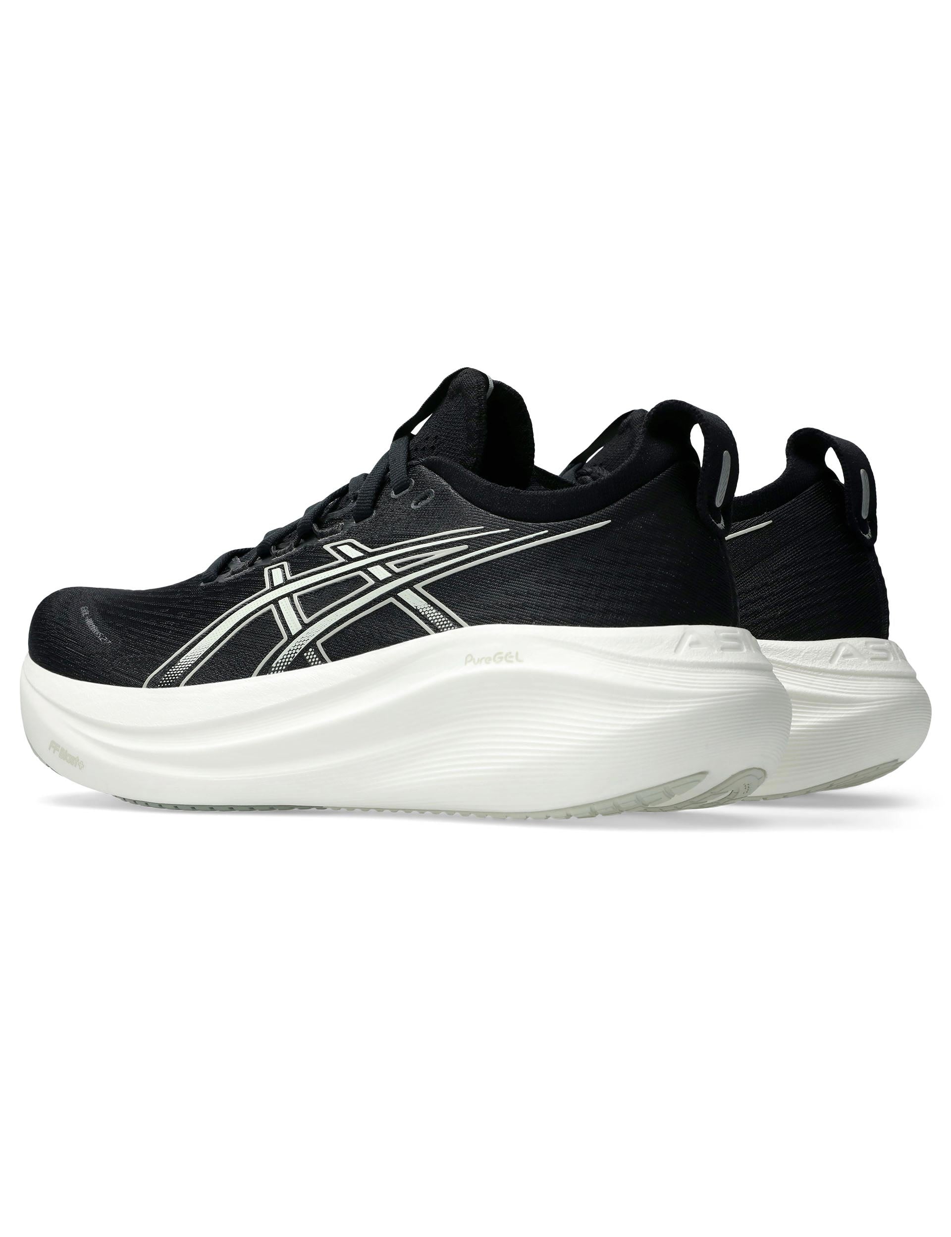 ASICS Gel-Nimbus 27 Running Shoes for Men - Black/Lake Grey - Lightweight Cushioned for Long-Distance Running & Marathon Training