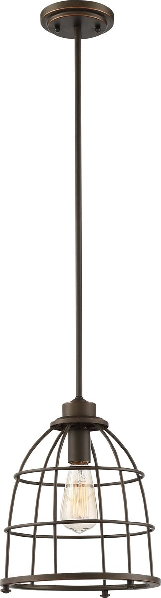 10W Maxx 1-Light Pendant Light Fixture in Mahogany Bronze Finish - Perfect for Kitchen Island, Dining Room, or Entryway Lighting