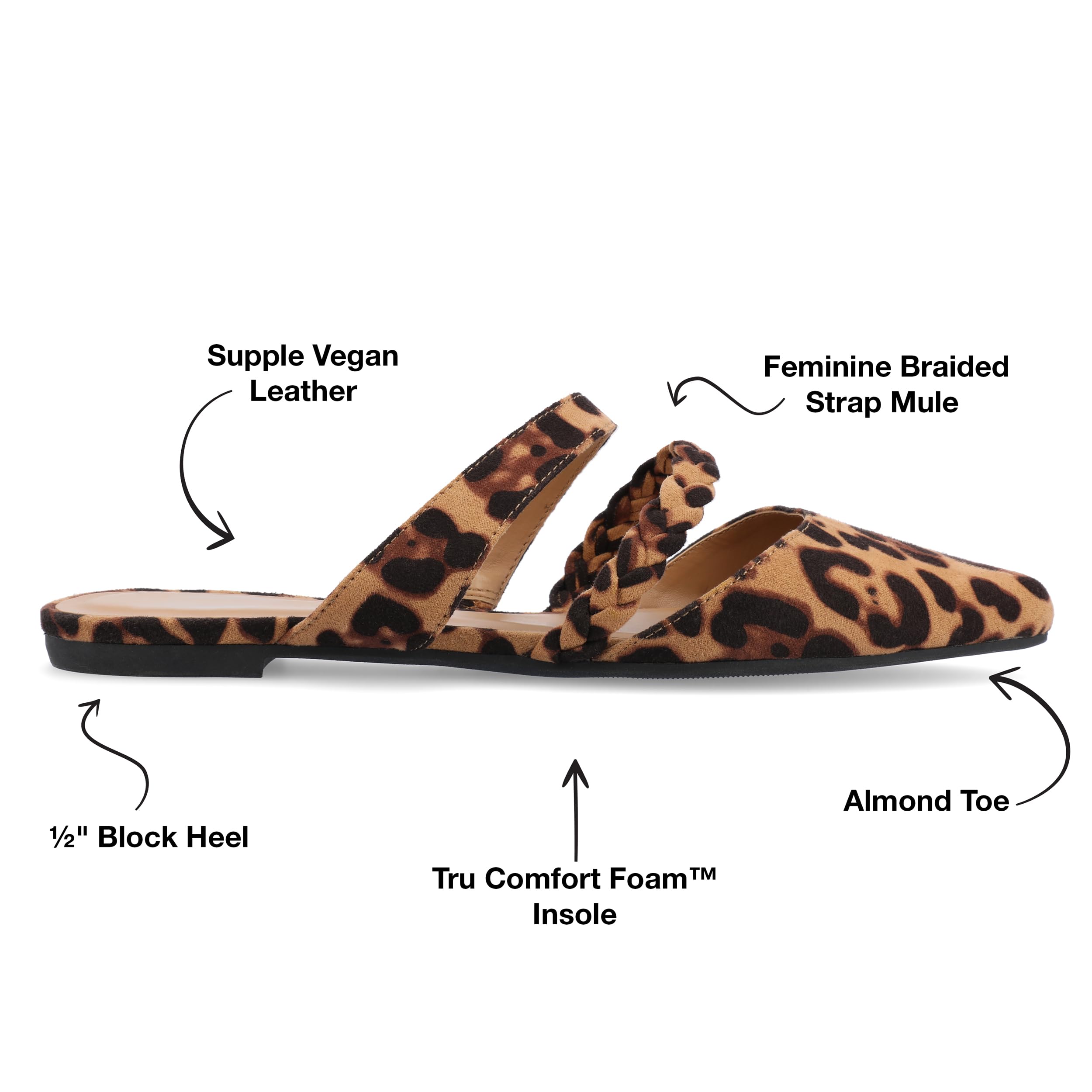 Journee Collection Women's Comfortable Ballet Flats - Lightweight Slip-On Shoes for Work, Travel & Everyday Wear