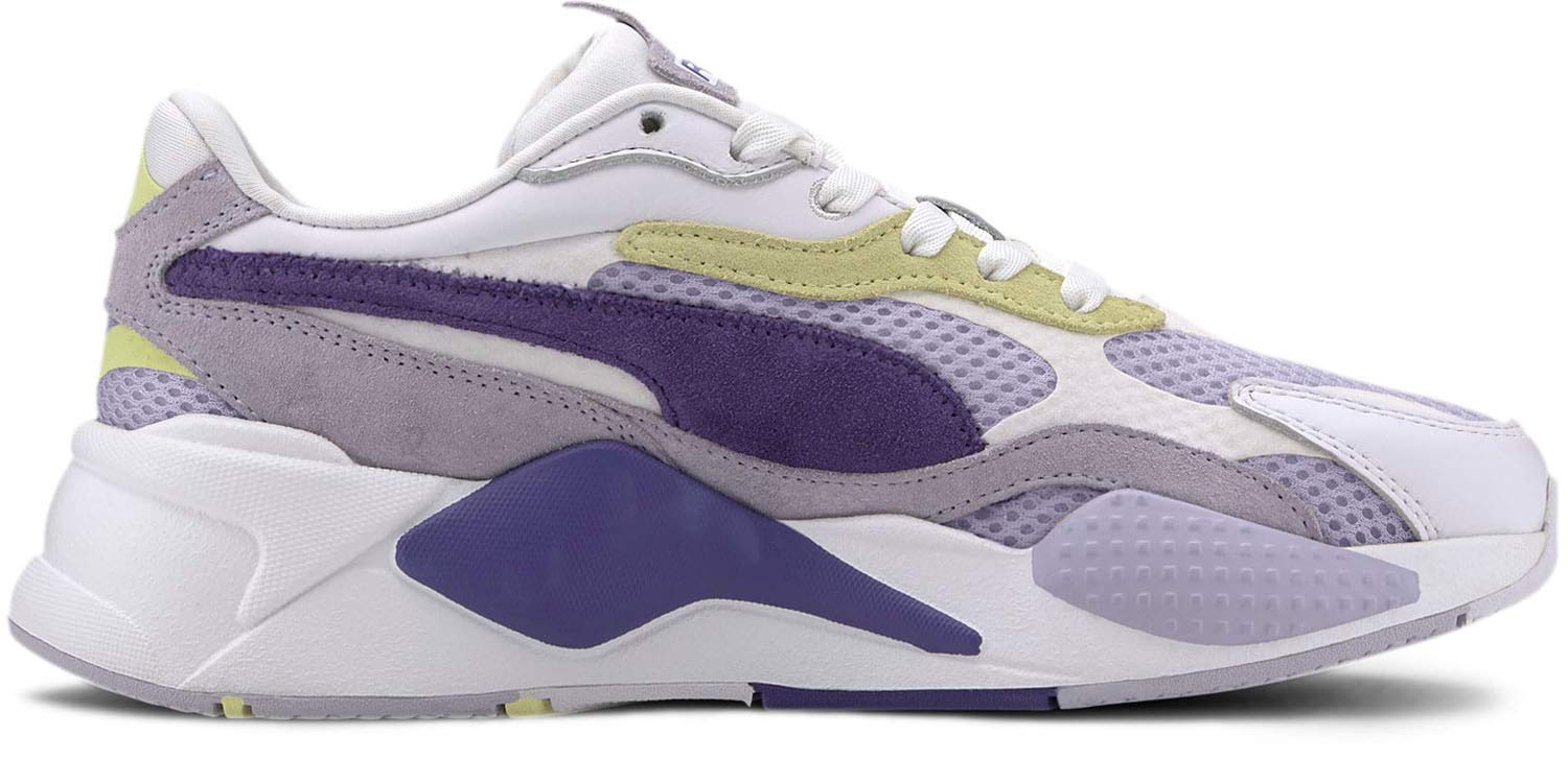 PUMA Women's RS-X3 Mesh Pop Lace-Up Sneakers - White Casual Running Shoes Size 7.5 B - Comfortable Athletic Shoes for Gym, Workout & Everyday Wear