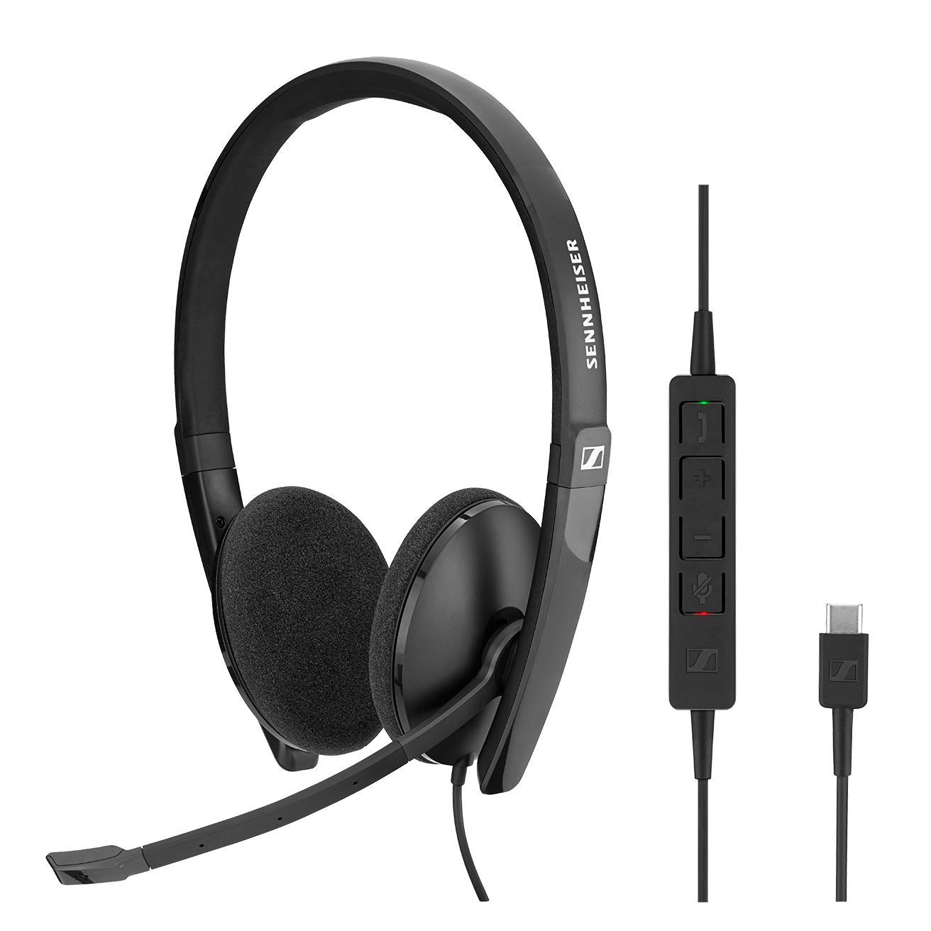 SENNHEISER SC 160 USB-C Business Headset (508354) - Binaural HD Stereo Headphones with Noise-Canceling Mic & USB-C Connector for Office, Call Center, Remote Work (Black)