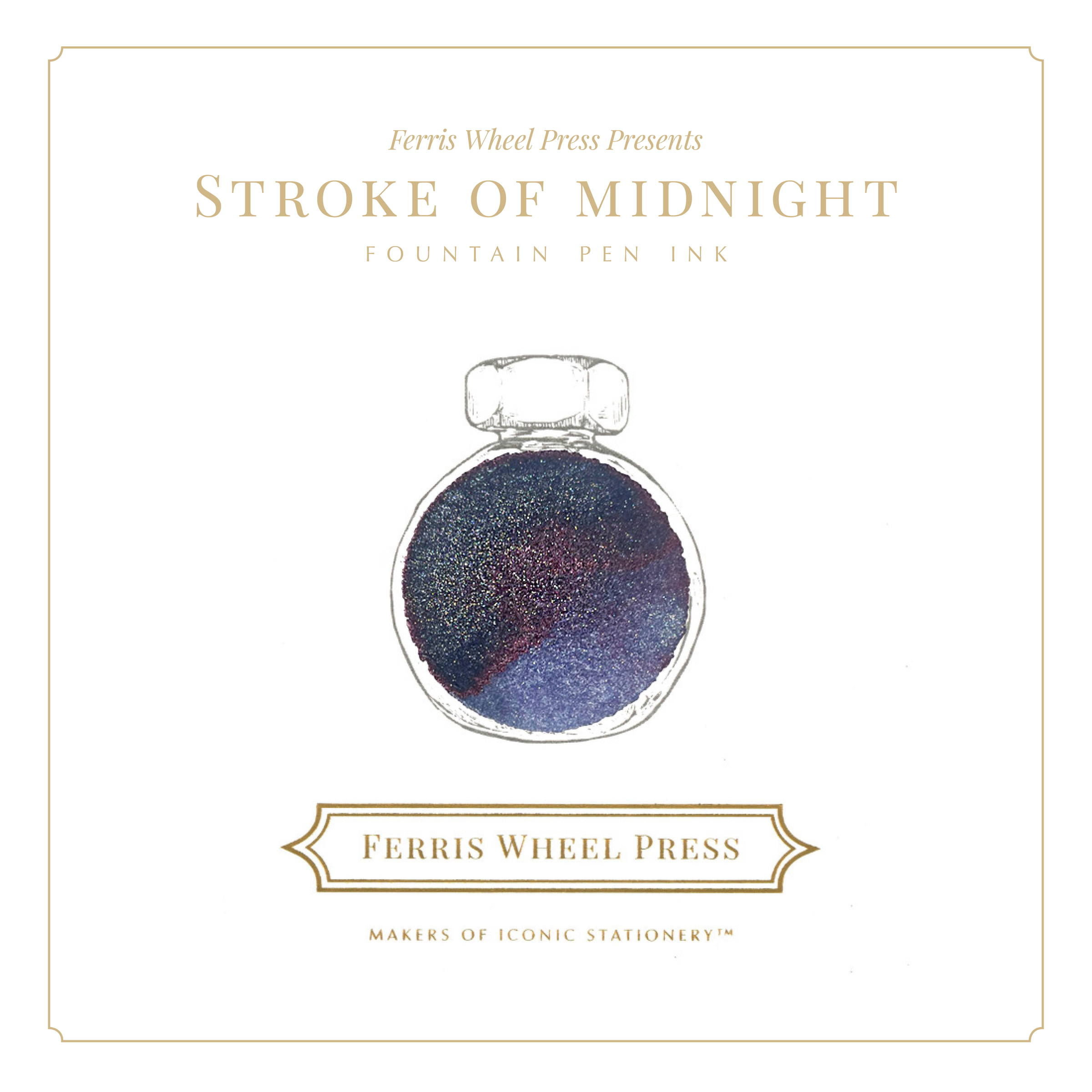 38ml Stroke of Midnight Ink - Premium Black Calligraphy Ink for Fountain Pens, Dip Pens & Art - Perfect for Lettering, Drawing & Creative Writing