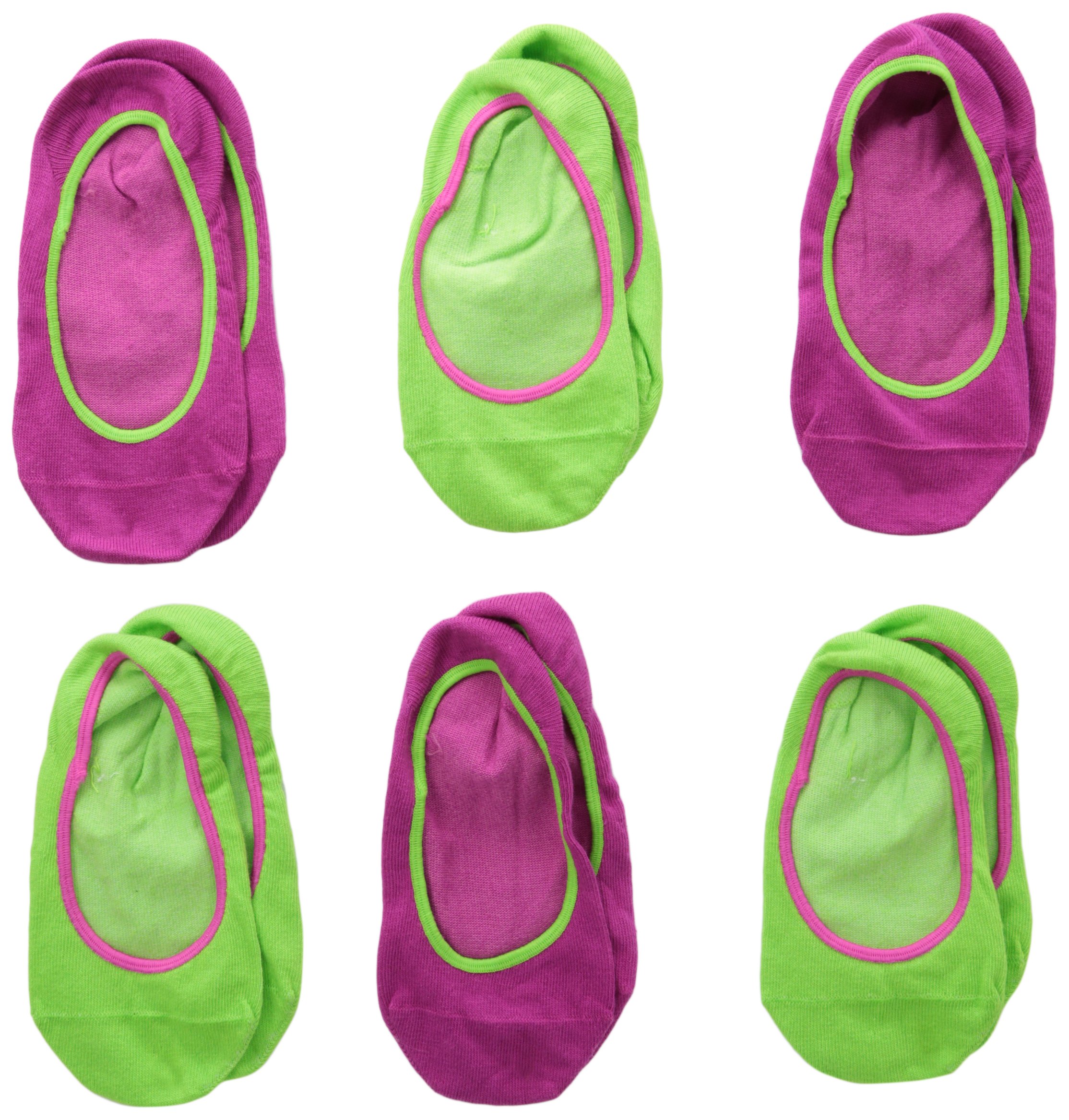 Jefferies Girls' Seamless Footie Socks - 6 Pack Soft Breathable No Show Socks for Toddlers & Kids - Perfect for School, Play & Everyday Comfort