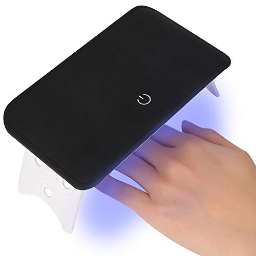 Portable UV LED Gel Nail Lamp - 24W Foldable Professional Nail Dryer & Curing Light with USB Charging | Smart Gel Nail Art Tools for Home & Salon Use | Perfect for Manicures, Pedicures & Nail Extensions (Black)