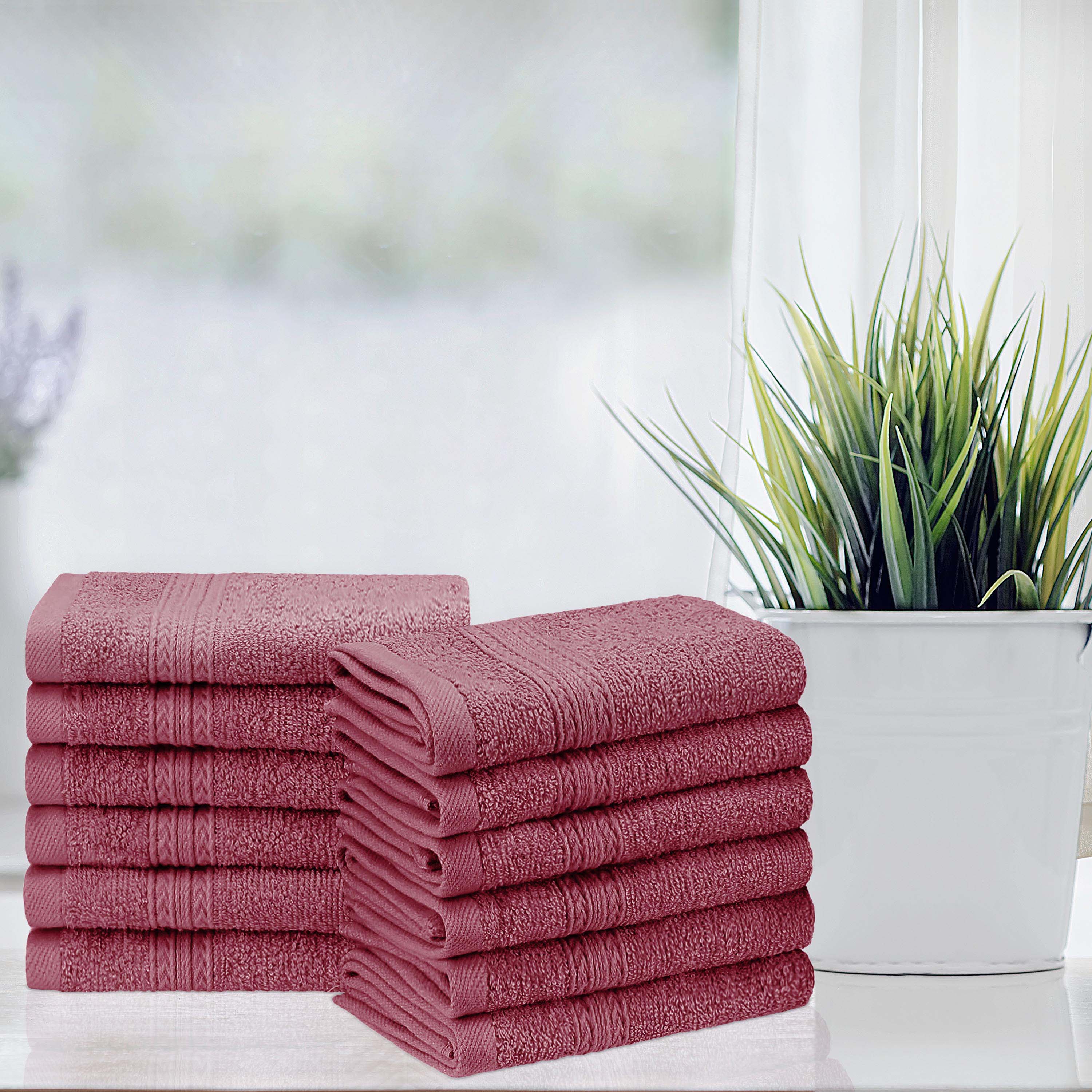 Organic Cotton 12-Piece Solid Face Towel Set | Eco-Friendly, Soft & Absorbent | Perfect for Spa, Gym, Travel & Home Use
