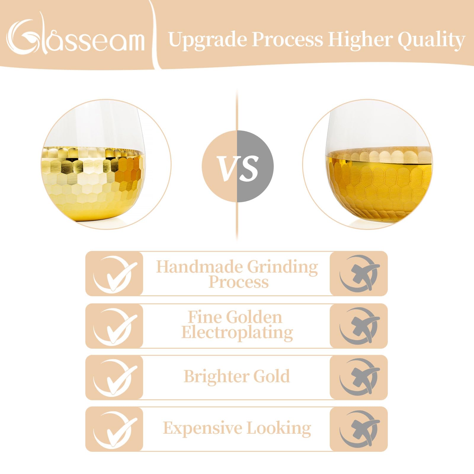 Elegant Gold Glass Flower Vase - 8.07